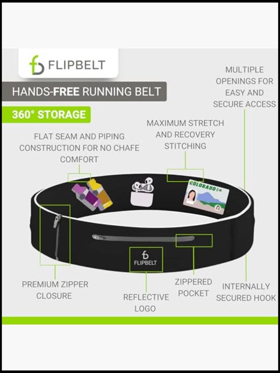 Water-Resistant Running Waist Belt with Zipper for Phone & Essentials main image 4